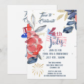 4e juli Partij Rode Witte Blauwe Vlag Kaart (Voorkant / Achterkant)