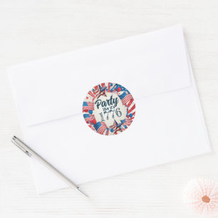 4e juli Partij Ronde Sticker
