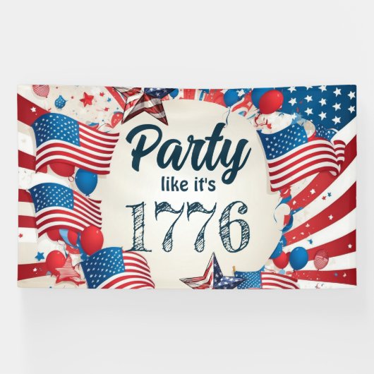 4e juli Partij Spandoek (Horizontaal)