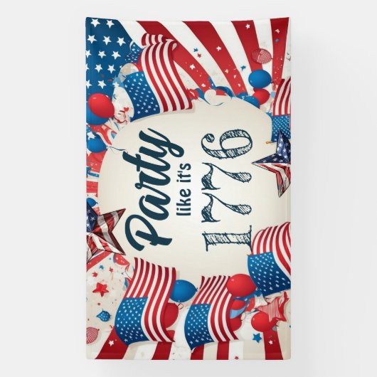 4e juli Partij Spandoek (Verticaal)