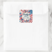 4e juli Partij Vierkante Sticker (Tas)