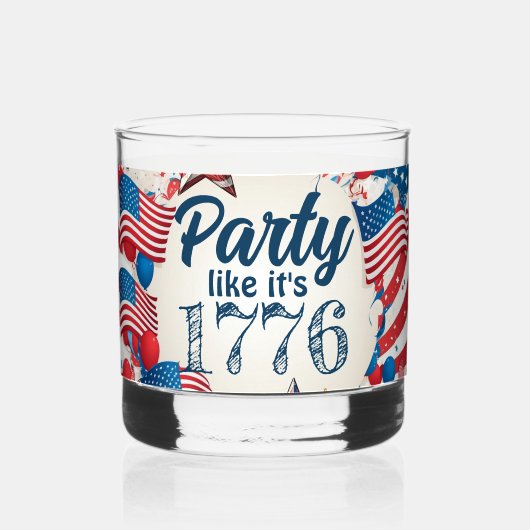 4e juli Partij Whisky Glas (Voorkant)