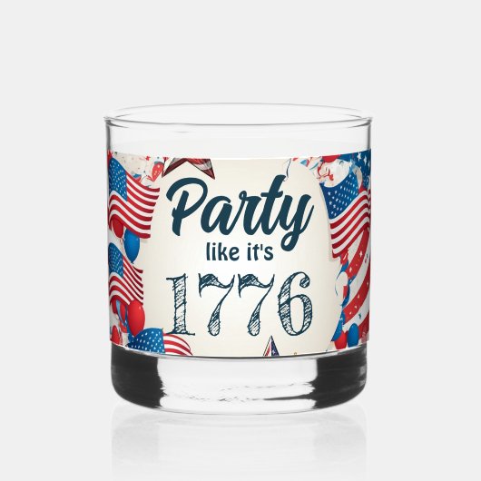 4e juli Partij Whisky Glas (Achterkant)