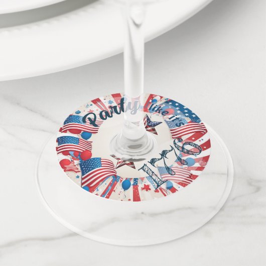 4e juli Partij Wijnglaslabel (Dichtbij)