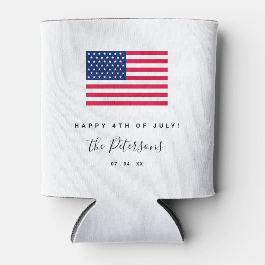 4e juli Patriottische Amerikaanse vlag Verenigde S Blikjeskoeler (Voorkant)