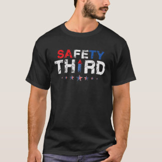 4e juli patriottische vuurwerkveiligheid derde t-shirt
