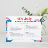 4e juli: Phone Game Card Kaart (Staand voorkant)