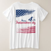 4e juli plus grootte grote maat t-shirt (Design achterkant)