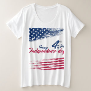 4e juli plus grootte grote maat t-shirt