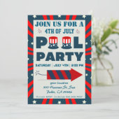 4e juli Pool Party Kaart (Staand voorkant)