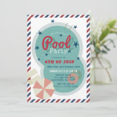4e juli Pool Party Kaart (Staand voorkant)