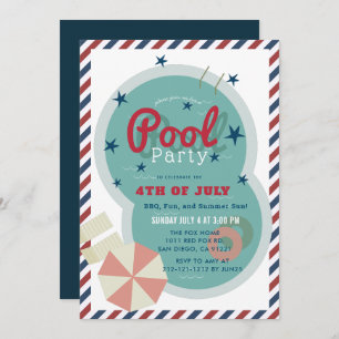 4e juli Pool Party Kaart