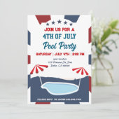 4e juli Pool Party Kaart (Staand voorkant)