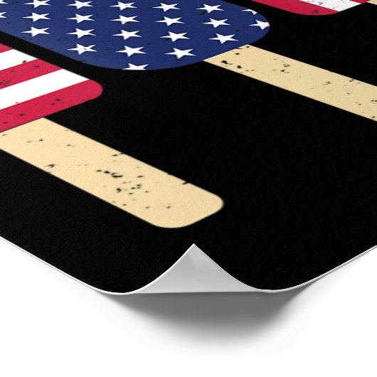 4e juli Popsicle Patriottic American Flag Memor Poster (Hoek)