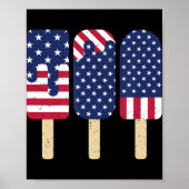 4e juli Popsicle Patriottic American Flag Memor Poster (Voorkant)