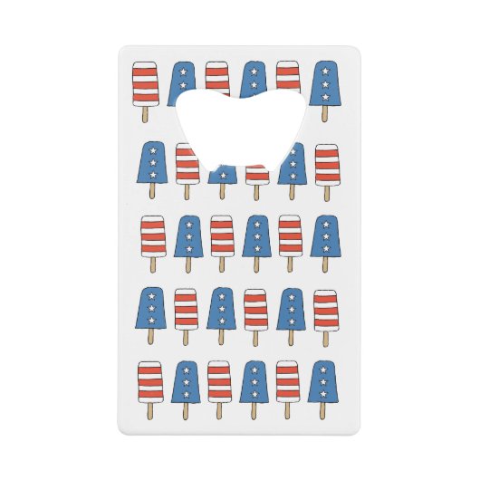 4e juli Popsicles 4e juli Onafhankelijkheidsdag Creditkaart Flessenopener (Voorkant)