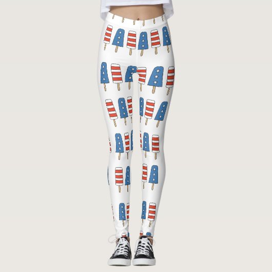 4e juli Popsicles 4e juli Onafhankelijkheidsdag Leggings (Voorkant)