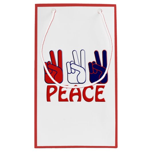 4e juli - Red White & Blue Peace SGB Klein Cadeauzakje (Achterkant)