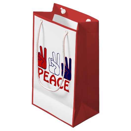 4e juli - Red White & Blue Peace SGB Klein Cadeauzakje (Voorkant Gekanteld)