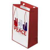 4e juli - Red White & Blue Peace SGB Klein Cadeauzakje (Achterkant Gekanteld)