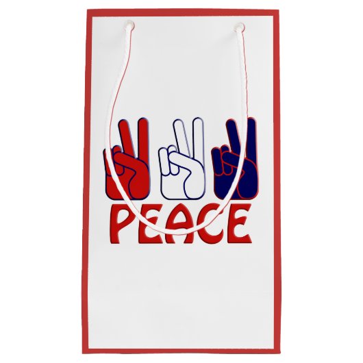 4e juli - Red White & Blue Peace SGB Klein Cadeauzakje (Voorkant)