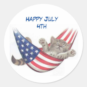 4e juli ronde sticker