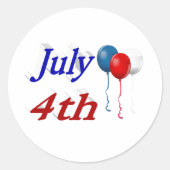 4e juli ronde sticker (Voorkant)