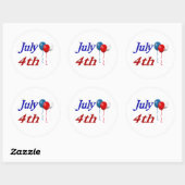 4e juli ronde sticker (Vel)