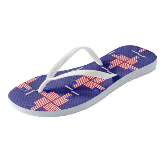 4e juli Teenslippers VLAG-patroon (Schuin)