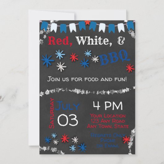 4e juli Uitnodiging BBQ (Voorkant)