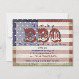4e juli Uitnodiging BBQ Party