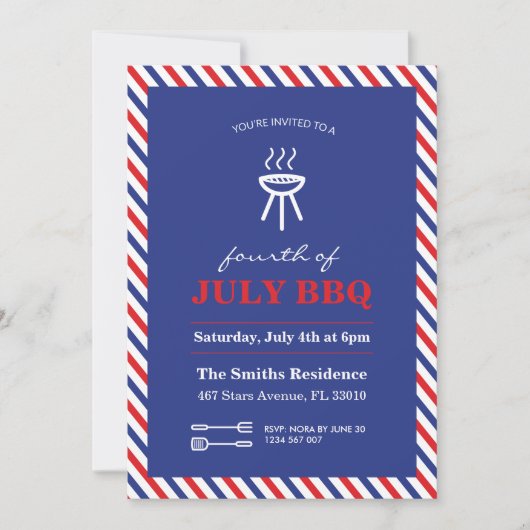 4e juli Uitnodiging BBQ Party (Voorkant)