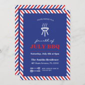 4e juli Uitnodiging BBQ Party (Voorkant / Achterkant)