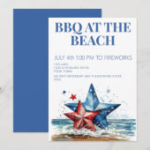 4e juli Uitnodiging BBQ Party (Voorkant / Achterkant)