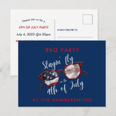 4e juli Uitnodiging BBQ Party (Voorkant / Achterkant)