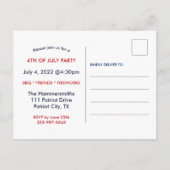 4e juli Uitnodiging BBQ Party (Achterkant)