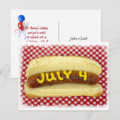 4e juli uitnodiging briefkaart (Voorkant / Achterkant)