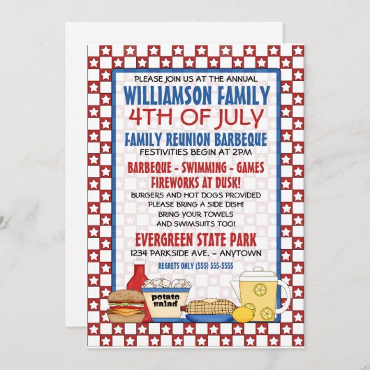 4e juli Uitnodiging tot gezinshereniging (Voorkant / Achterkant)