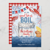 4e juli Uitnodiging van Crawfish Boil Party (Voorkant / Achterkant)