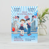 4e juli uitnodiging van de Dag van Meisjes en Jong (Staand voorkant)