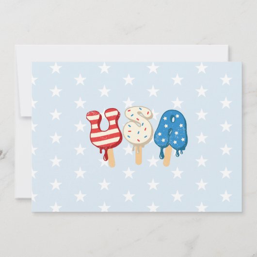 4e juli uitnodiging van de Pool- en Ice Cream-part (Achterkant)