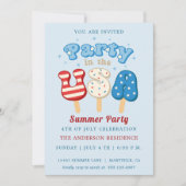 4e juli uitnodiging van de Pool- en Ice Cream-part (Voorkant)