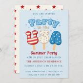 4e juli uitnodiging van de Pool- en Ice Cream-part (Voorkant / Achterkant)