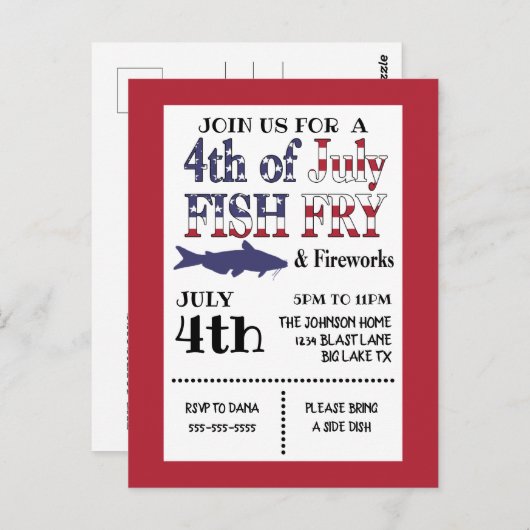 4e juli Uitnodiging vismijn (Voorkant / Achterkant)