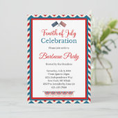 4e juli uitnodiging voor barbecue (Staand voorkant)