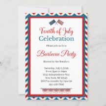 4e juli uitnodiging voor barbecue