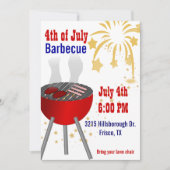 4e juli uitnodiging voor barbecue Grill (Voorkant)