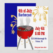 4e juli uitnodiging voor barbecue Grill (Voorkant / Achterkant)