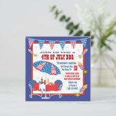 4e juli uitnodiging voor patriottische picknick BB (Staand voorkant)