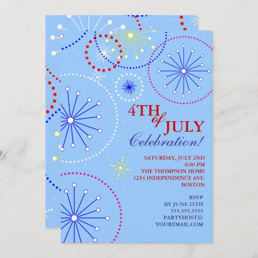 4e juli Uitnodiging vuurwerkpartij (Voorkant / Achterkant)